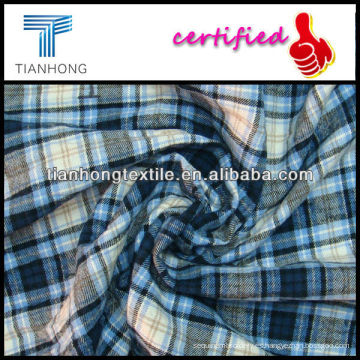 100% algodón cheque dos ante franela tela cruzada hilado teñido de tela textil para camisetas, Garment21 * 21/84 * 70